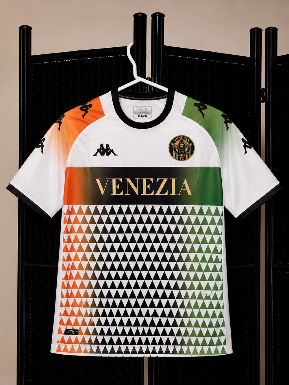 Kappa Venezia Men’s White Orange Green Graphic Football Shirt